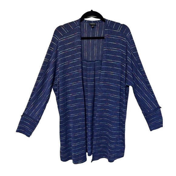 Torrid Sweaters - Torrid Women’s Dolman Open Front Blue Striped Cardigan‎ Sweater,Size 0/12
